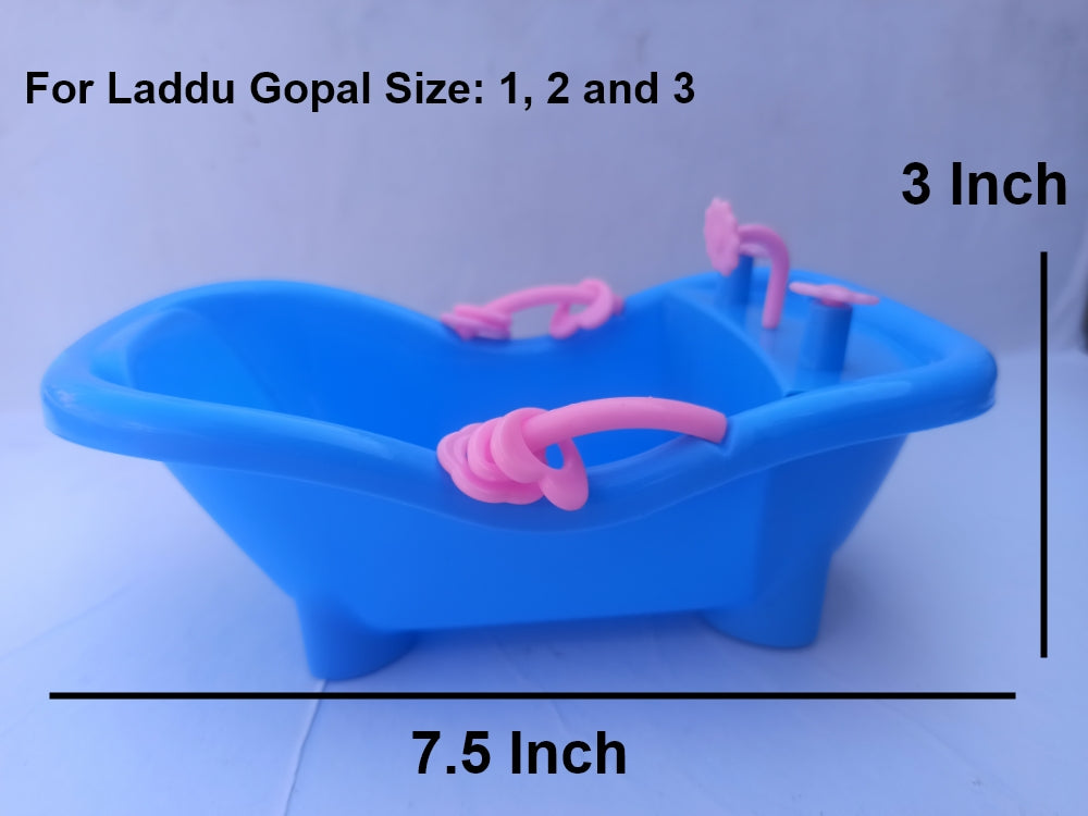 Small Blue Bath Tub for Laddu Gopal Ji | BR Emporium | Bal Gopal Bath Accessories