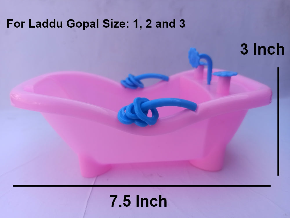 Small Pink Bath Tub for Laddu Gopal Ji | BR Emporium | Bal Gopal Puja Accessories