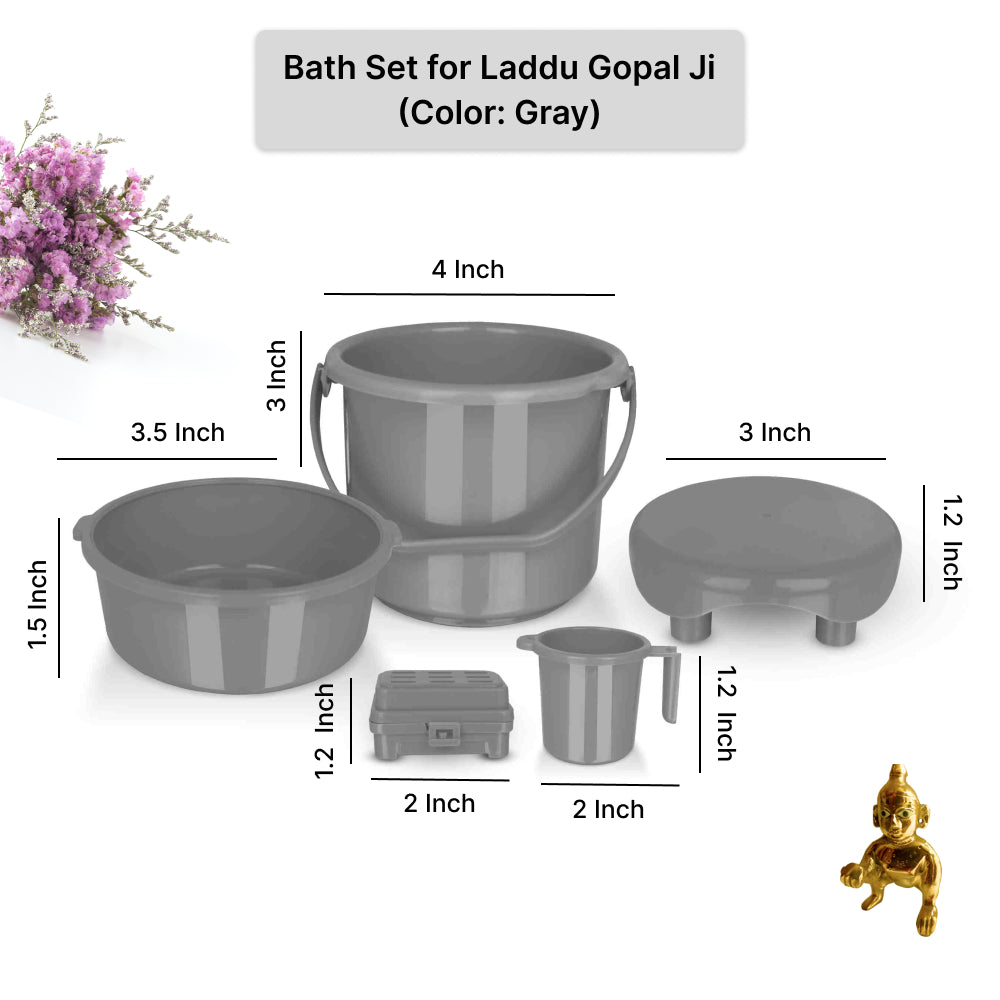 Special Premium Plastic Bath Set for Laddu Gopal Ji | BR Emporium | Kanha Ji Bath Accessories