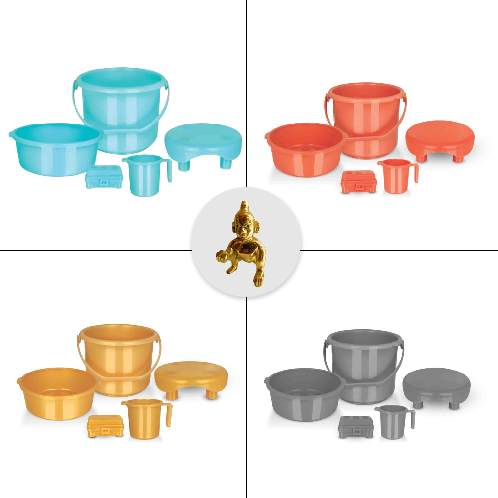 Special Premium Plastic Bath Set for Laddu Gopal Ji | BR Emporium | Kanha Ji Bath Accessories