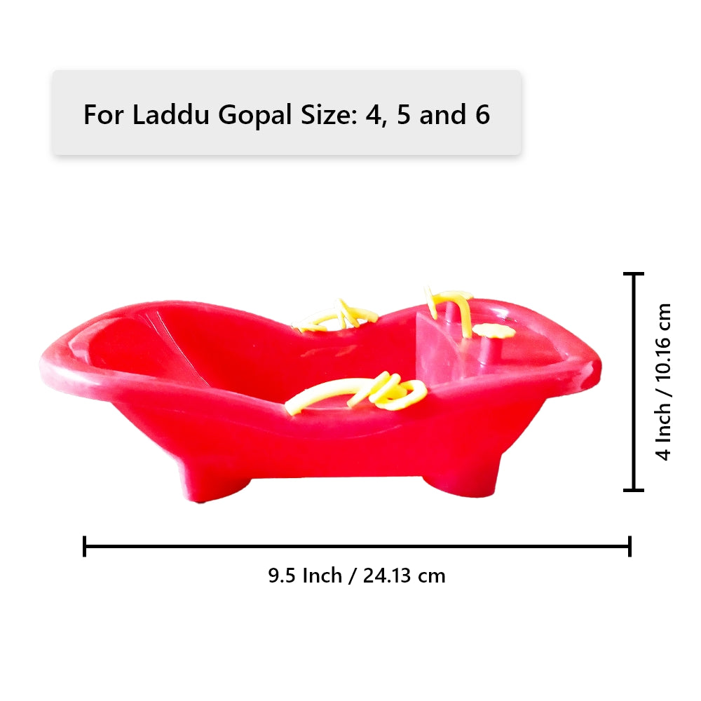 Big Red Bath Tub for Laddu Gopal Ji | BR Emporium | Little Krishna Puja Items