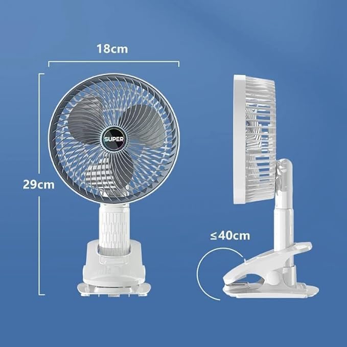 portable clip fan, BR Emporium, mini fan for office, clip fan wall mount, high speed USB fan