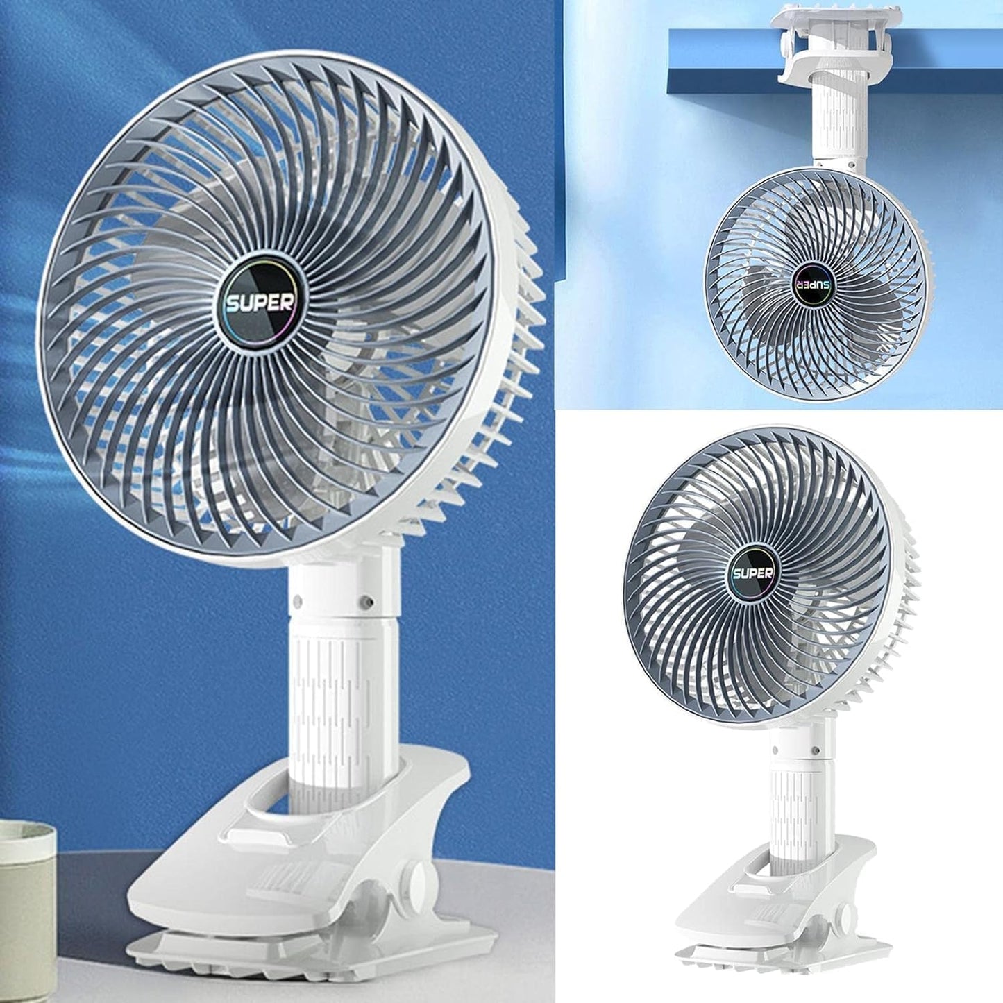 portable clip fan, BR Emporium, mini fan for office, clip fan wall mount, high speed USB fan