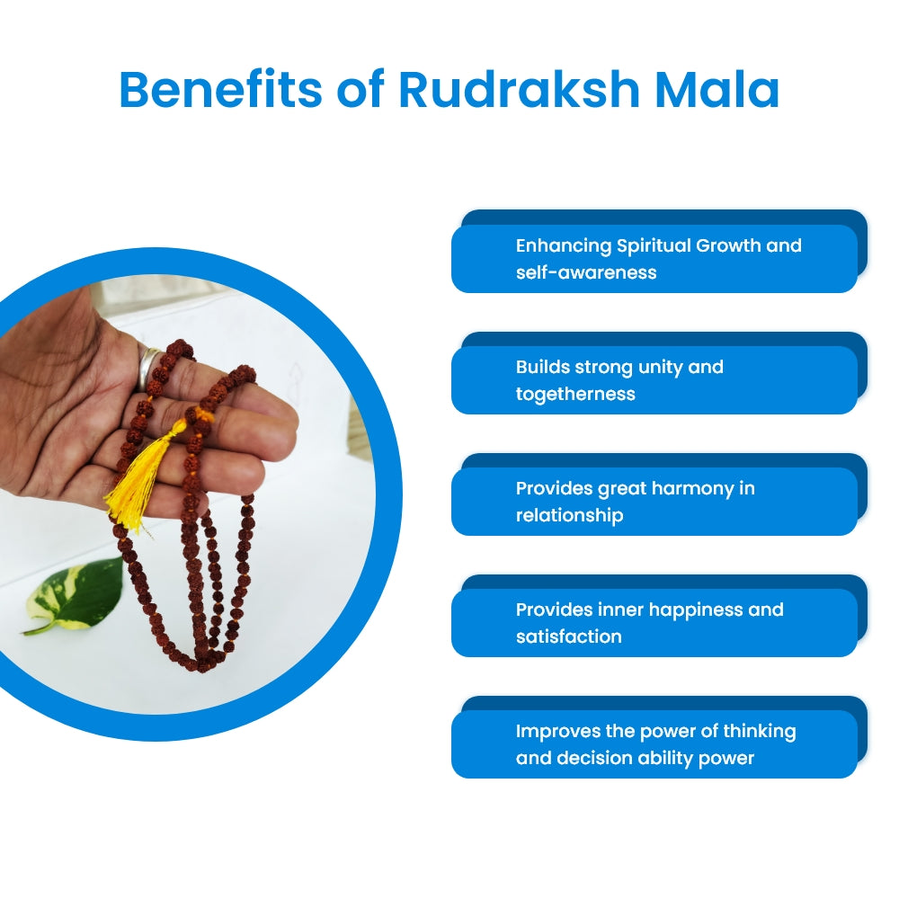 5 Mukhi Rudraksha Mala (108 Beads) - Lab Certified Japa Mala | BR Emporium