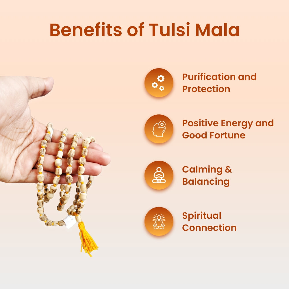 Natural Tulsi Mala with 108 Beads – BR Emporium – Certified Tulsi Japa Mala