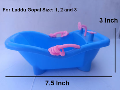 Small Blue Bath Tub for Laddu Gopal Ji | BR Emporium | Bal Gopal Bath Accessories