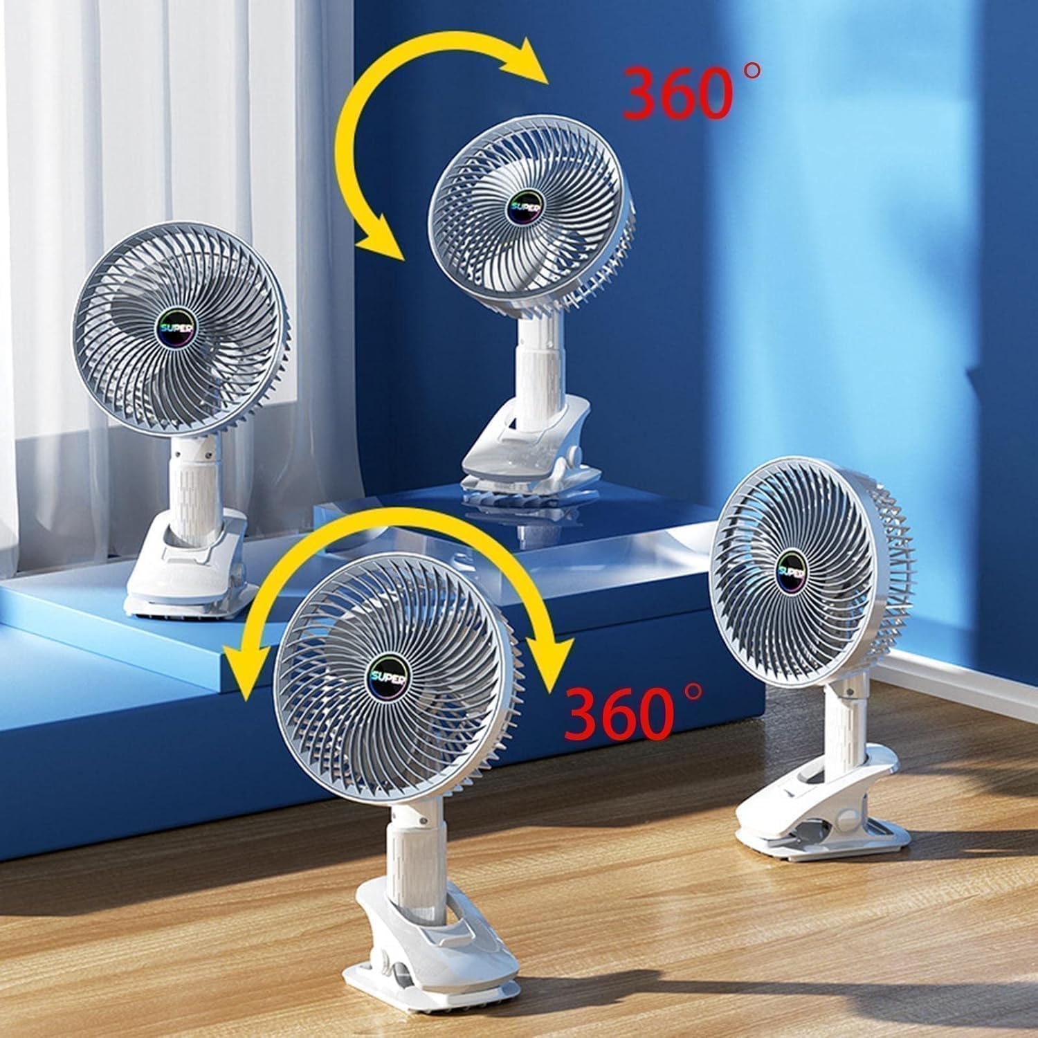portable clip fan, BR Emporium, mini fan for office, clip fan wall mount, high speed USB fan