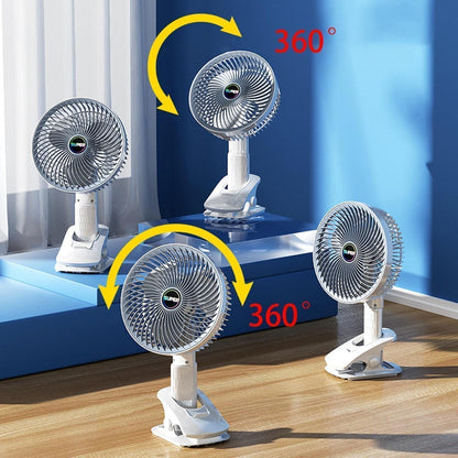 portable clip fan, BR Emporium, mini fan for office, clip fan wall mount, high speed USB fan