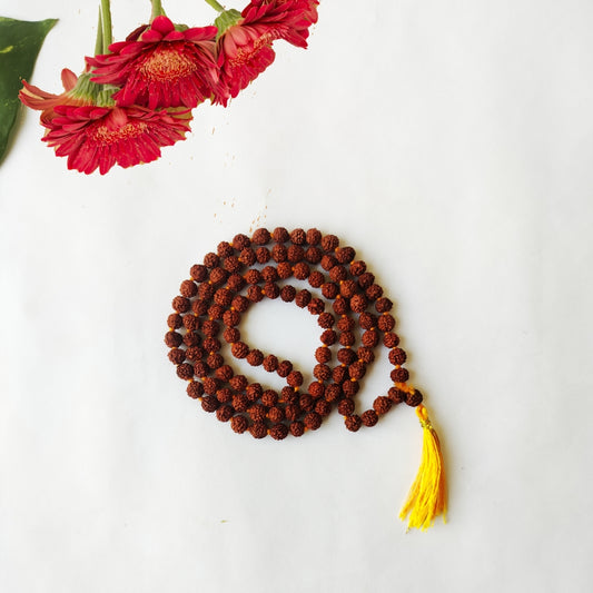 5 Mukhi Rudraksha Mala (108 Beads) - Lab Certified Japa Mala | BR Emporium